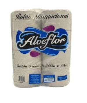 PAPEL HIG INSTITUCIONAL 8X300 ALVEFLOR 10CM