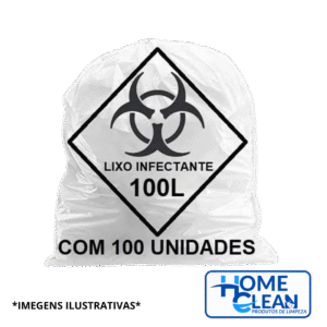 SACO 100L BRANCO INFECTANTE SACOS PRO HOME CLEAN