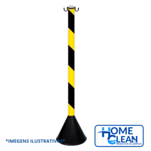 PEDESTAL PLASTICO ZEBRADO 90CM PRETO/AMARELO
