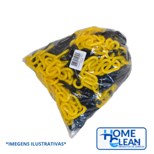 CORRENTE PLASTICO ELO PEQUENO 10MT PRETO/AMARELA